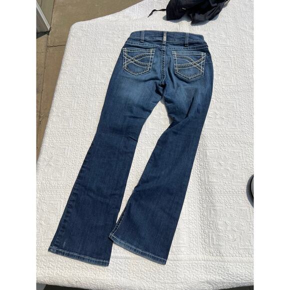 Ariat Mid Rise stretch entwined boot cut jeans, women's 30R - Picture 11 of 11